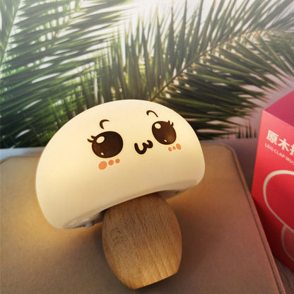 Modern Creative Mushroom Color-changing Log Silicone Pat Night Light Table Lamp
