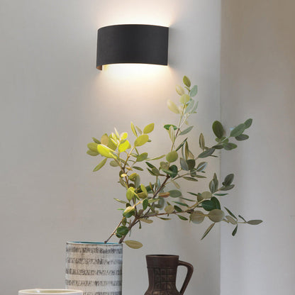 Modern Minimalist Half Round Iron LED Wall Sconce Lamp For Living Room