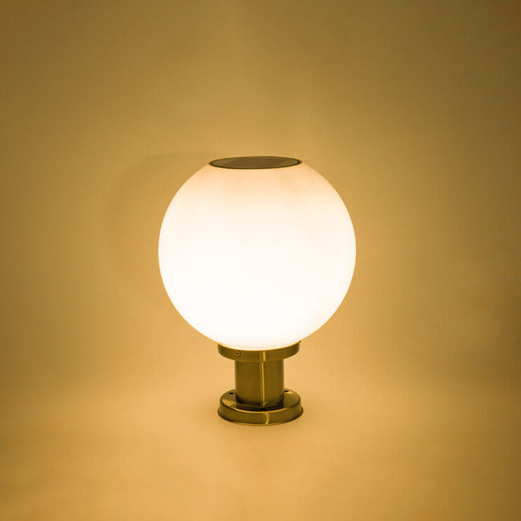 Solar LED Stainless Steel Acrylic Round Head Courtyard LED Path Lamp