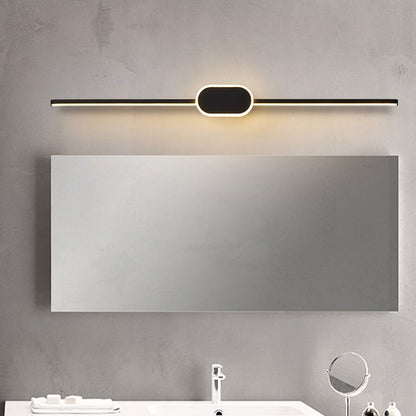 Modern Minimalist Long Strip Oval Base Vanity Light LED Wall Sconce Lamp