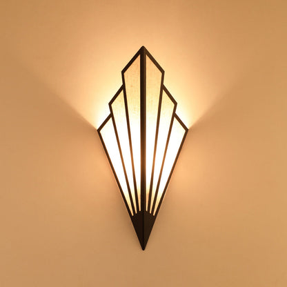 Contemporary Creative Scalloped Iron Linen 1-Light Wall Sconce Lamp For Bedroom