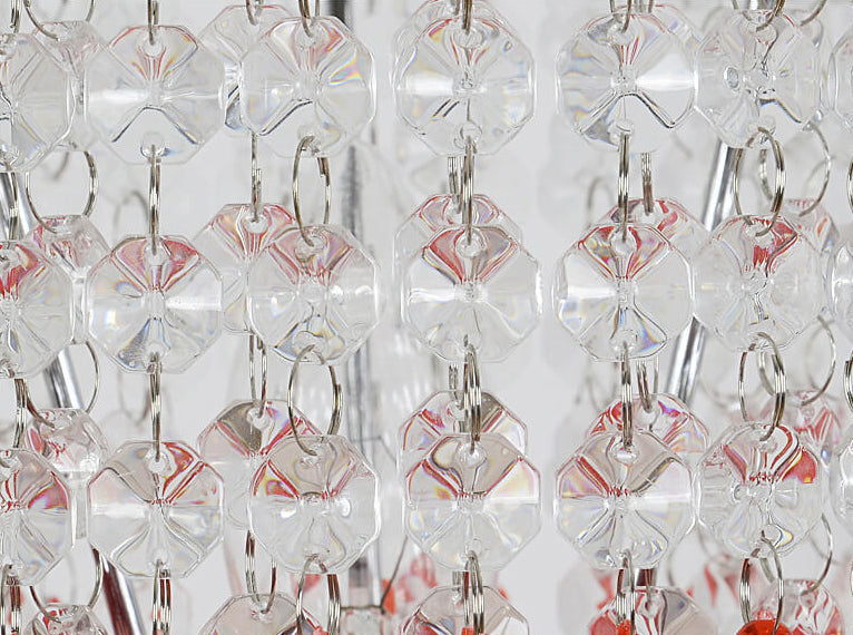 Modern Crystal Beads Colored Column 1-Light Table Lamp