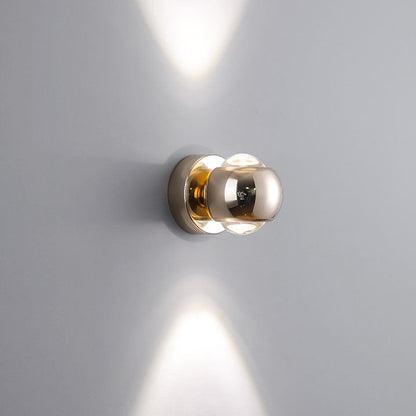 Contemporary Nordic Aluminum Semicircle Up And Down Luminous LED Spotlight Wall Sconce Lamp For Bedroom