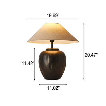 Creative Handmade Ceramic Bottle Design 1-Light Table Lamp