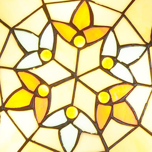 European Tiffany Baroque Round Stained Glass 2/3/4 Light Flush Mount Ceiling Light