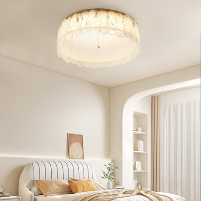 مصباح سقف LED شبه مسطح بتصميم بتلات دائرية عصري بسيط لغرفة المعيشة 