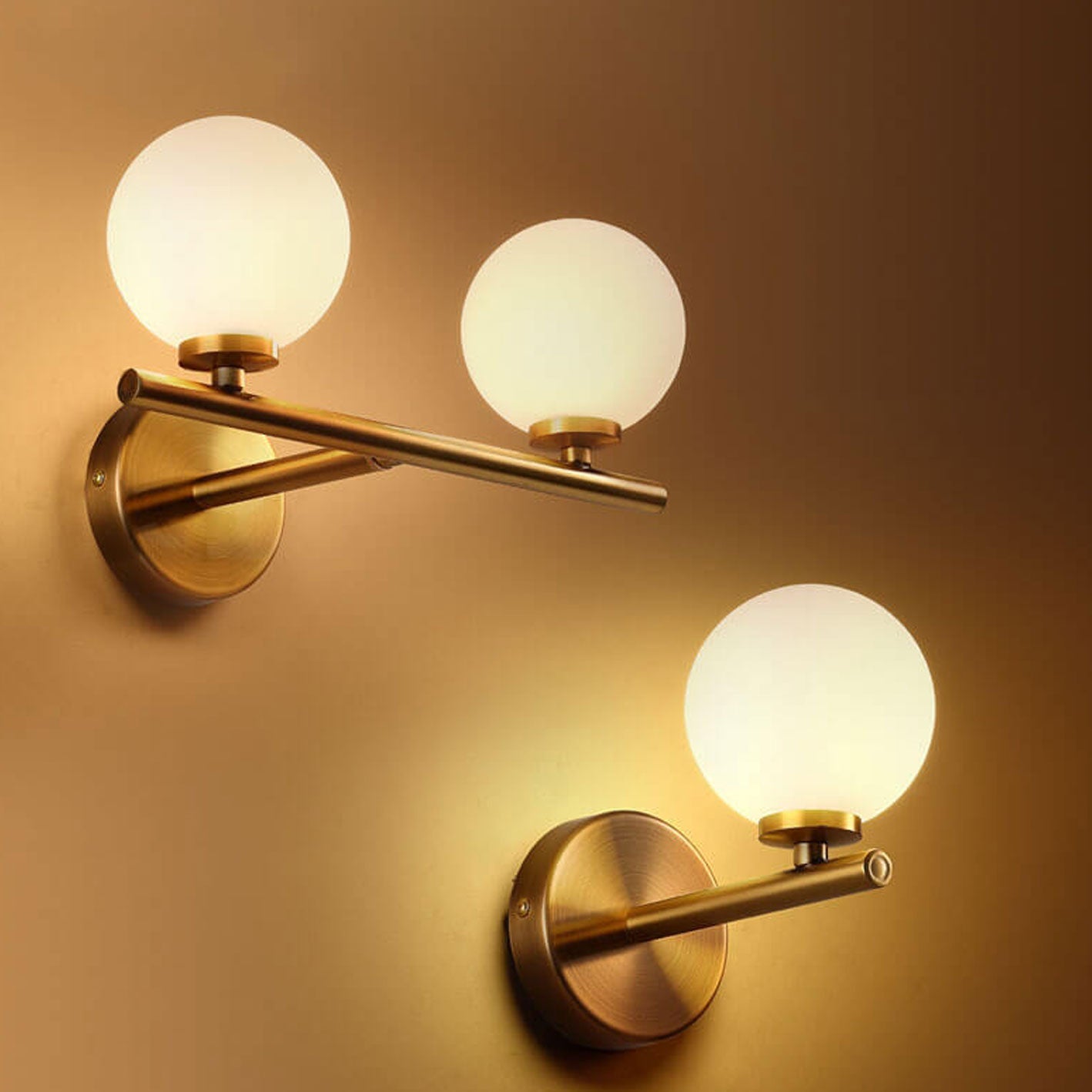 Nordic Creative Milk White Round Ball Metal Magic Bean 1/2/3 Light Wall Sconce Lamp