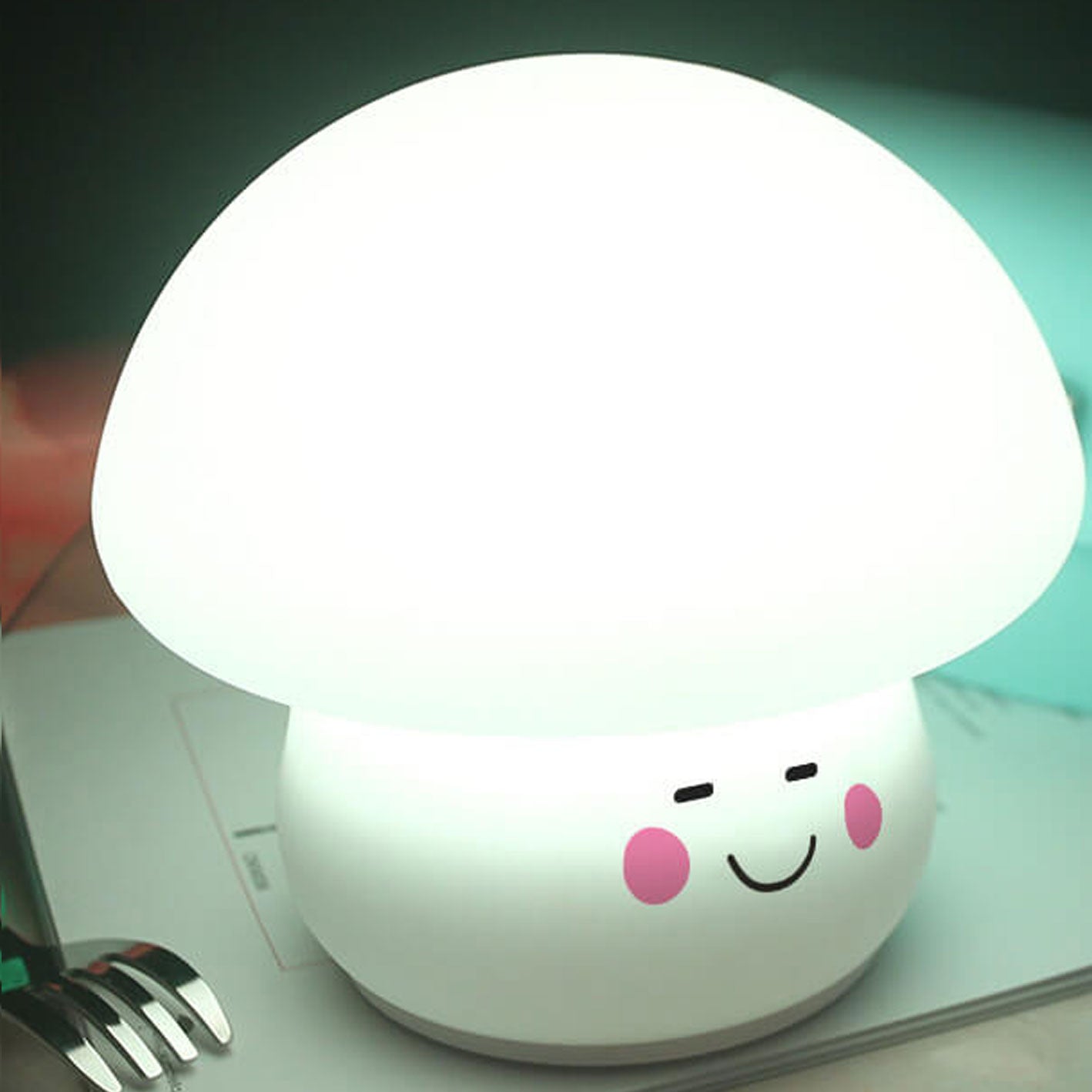 Creative Cartoon Mushroom Silicone Night Light LED Table Lamp