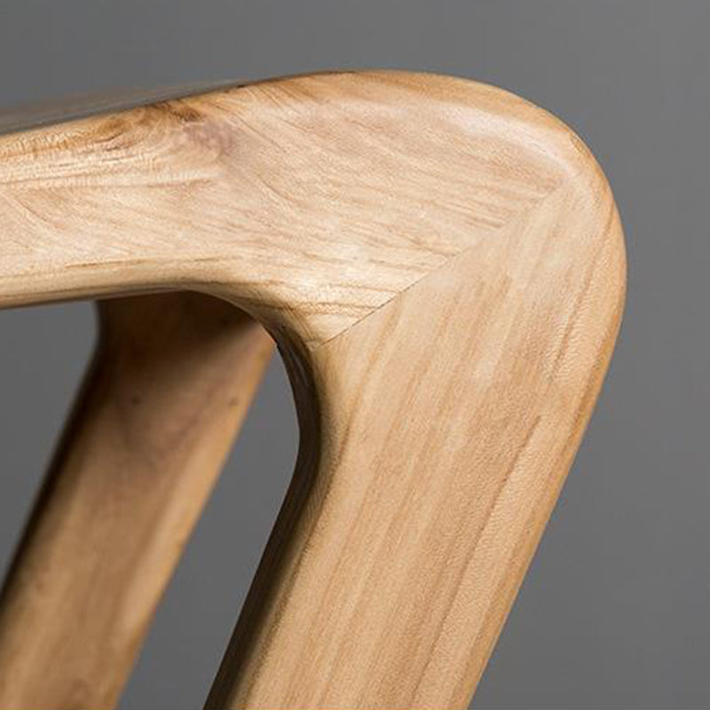 Traditional Japanese Curved Ash Wood Bar Stool Footrest For Dining Room