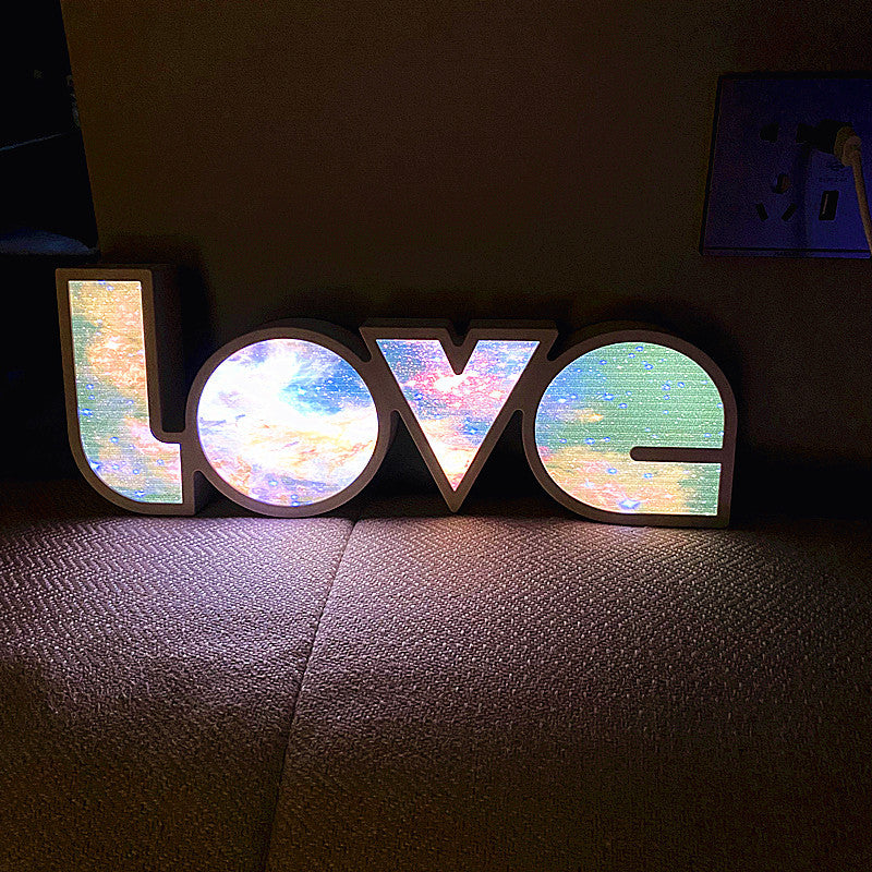 Modern Art Deco Waterproof PS LOVE Letter LED Table Lamp For Bedroom