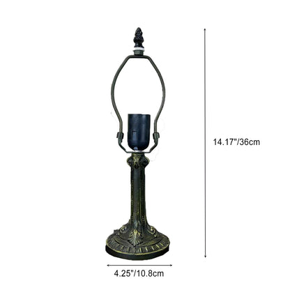 Traditional Tiffany Dome Iron Glass 1-Light Table Lamp For Study