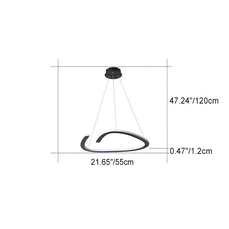 Modern Minimalist Iron Silica Round Strip LED Chandeliers For Dining Room