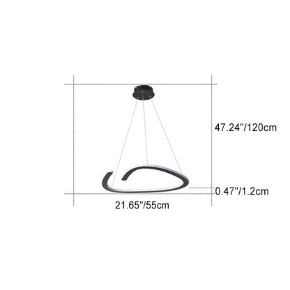 Modern Minimalist Iron Silica Round Strip LED Chandeliers For Dining Room
