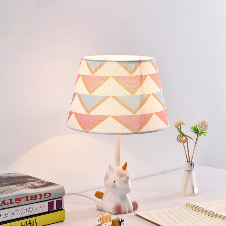 Nordic Fun Cartoon Pattern Resin Fabric Children 1-Light Table Lamp