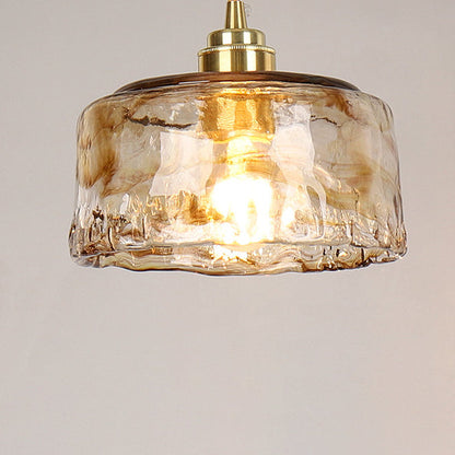 Vintage Amber Glass 1-Light Pendant Light