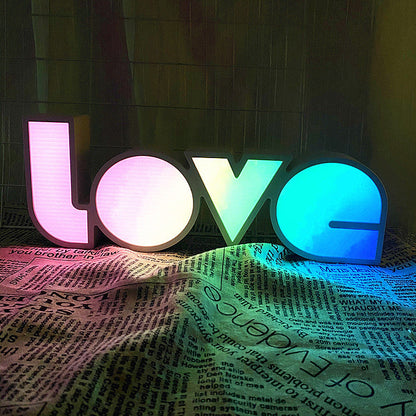 Modern Art Deco Waterproof PS LOVE Letter LED Table Lamp For Bedroom