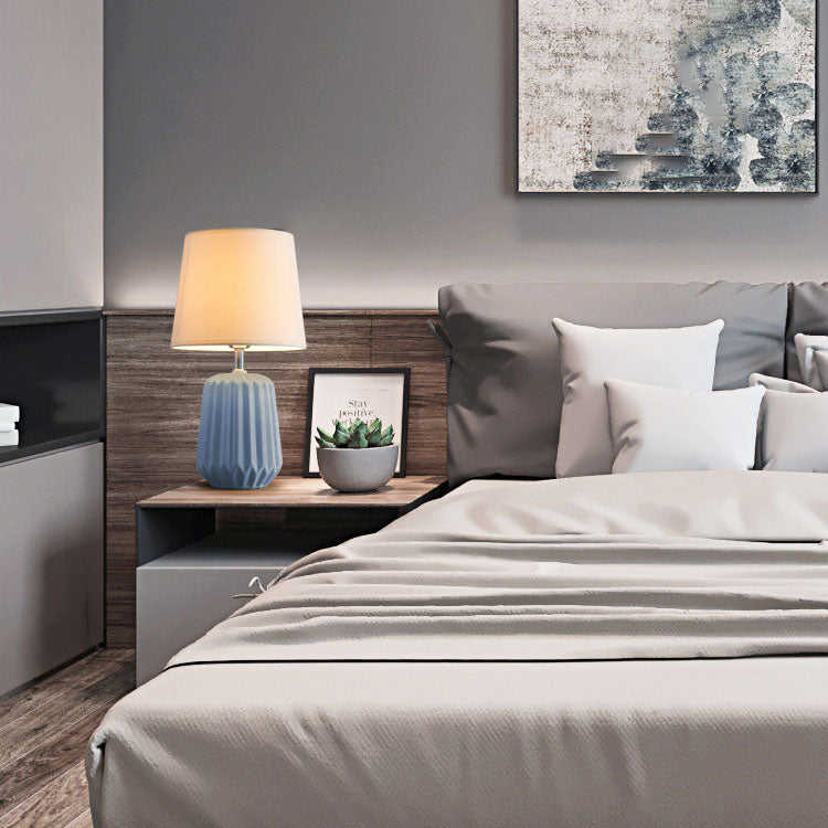 Nordic Macaron Ceramic Fabric 1-Light Table Lamp