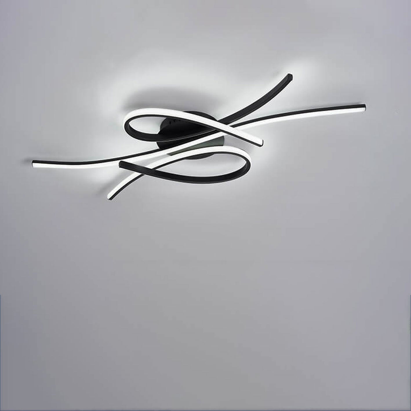 Modern Creative Bending Curves Line Design LED Flush Mount Ceiling Light