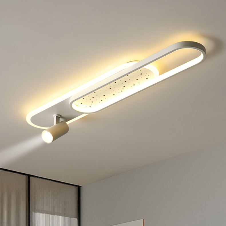 مصباح LED مستطيل الشكل مصنوع من الحديد الأكريليك بتصميم عصري بسيط، مثبت في السقف للممر 