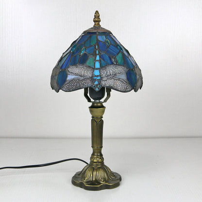 Tiffany Decorative Flower Umbrella Rose Alloy Stained Glass 1-Light Table Lamp
