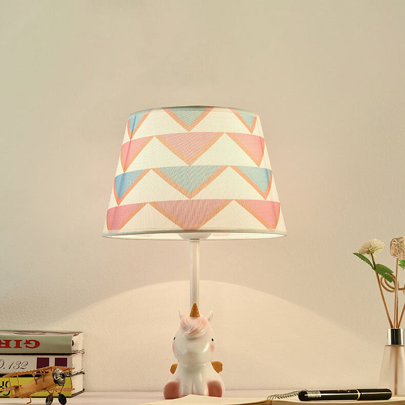 Nordic Fun Cartoon Pattern Resin Fabric Children 1-Light Table Lamp