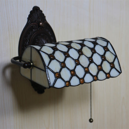 Tiffany Lucite Beads Stained Glass 1-Light Wall Sconce Lamp