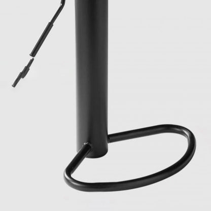 Contemporary Luxury Curved Faux Leather Height Adjustable Swivel Bar Stool Backrest Footrest For Dining Room