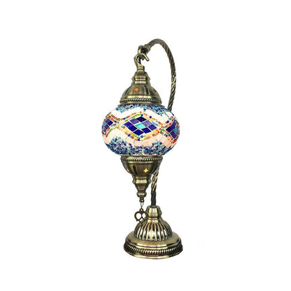 Vintage Stained Glass Turkish Style LED Table Lamp