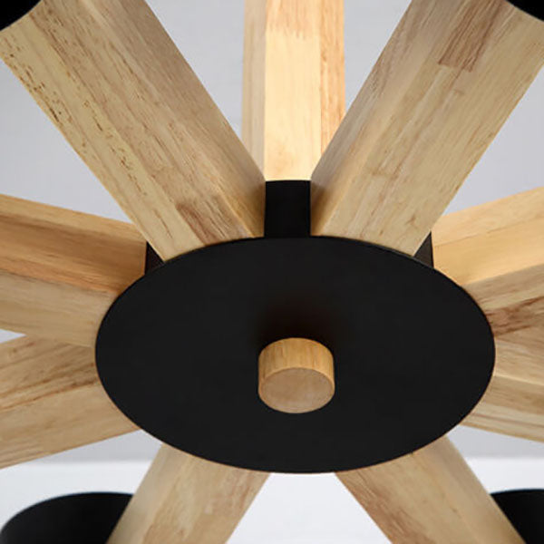 Scandinavian Minimalist Log 6/8-Light Island Light Chandelier