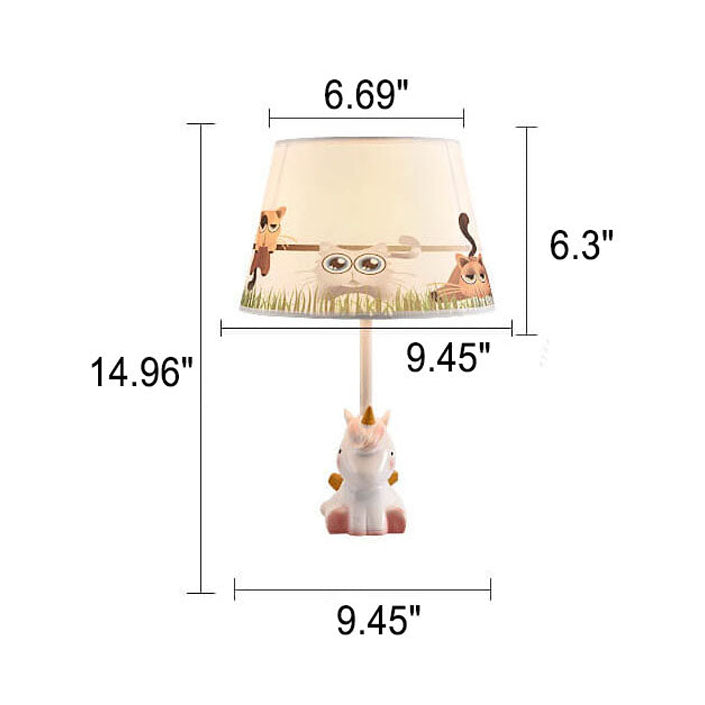Nordic Fun Cartoon Pattern Resin Fabric Children 1-Light Table Lamp
