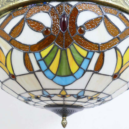 Traditional Vintage Half Round Table Teardrop Iron Glass 5/8 Light Pendant Light For Living Room