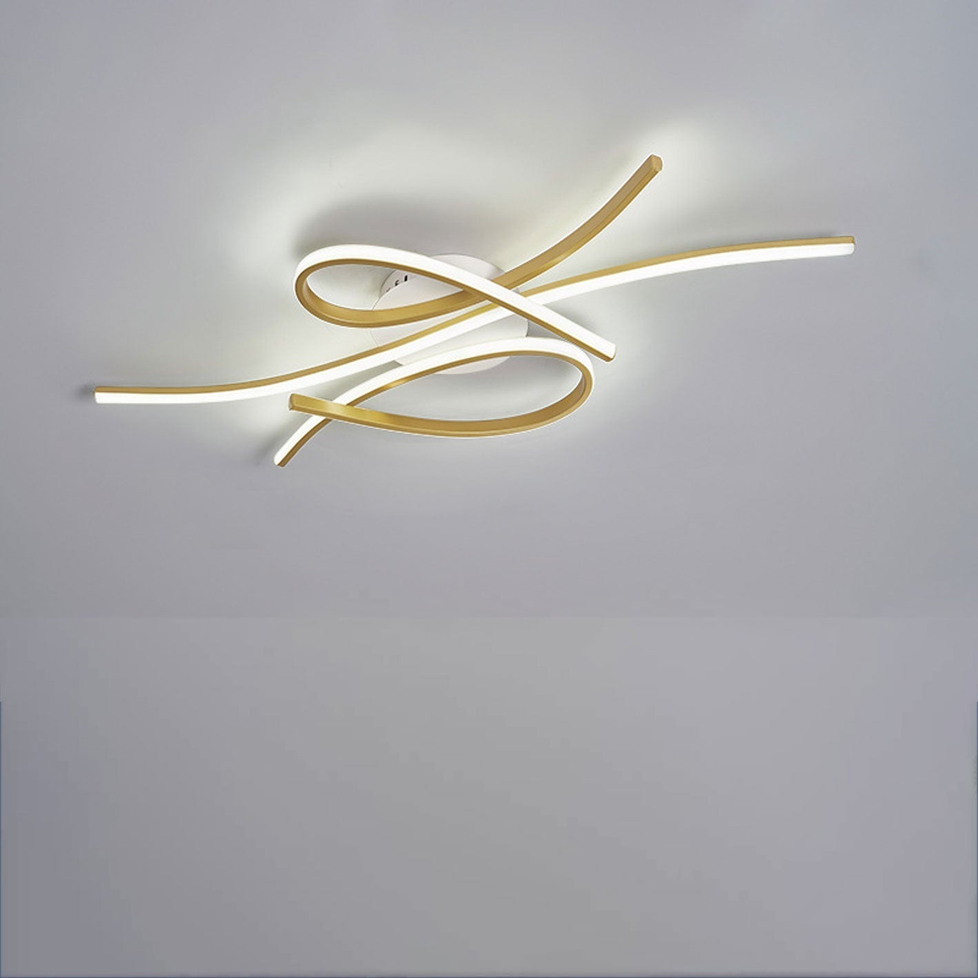 Modern Creative Bending Curves Line Design LED Flush Mount Ceiling Light