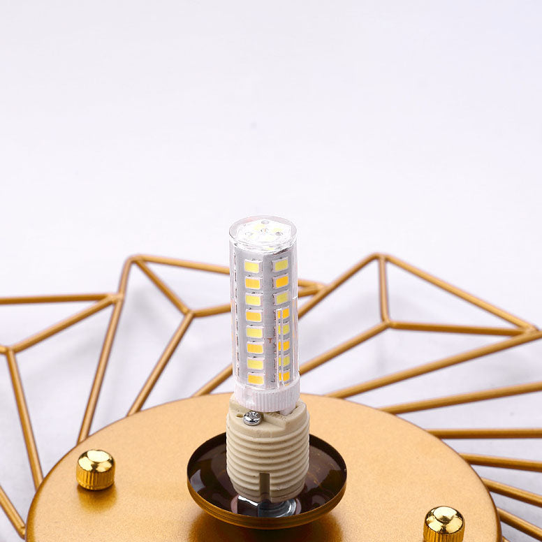 Nordic Light Luxury Sunflower Windmill Hardware Glass 1-Light Semi-Flush Mount Light