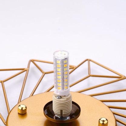 Nordic Light Luxury Sunflower Windmill Hardware Glass 1-Light Semi-Flush Mount Light