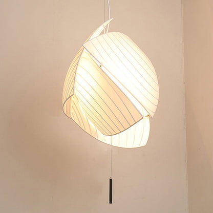 Contemporary Scandinavian Irregular Sail Fabric 3-Light Pendant Light For Living Room