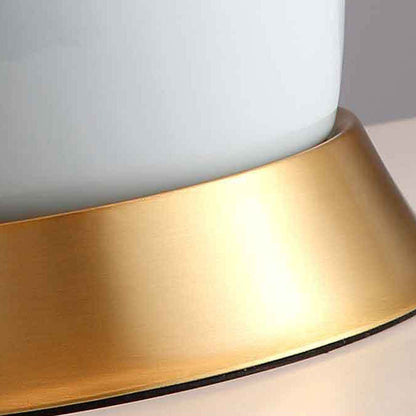 Traditional Chinese Ceramic Enamel Fabric 1-Light Table Lamp For Living Room