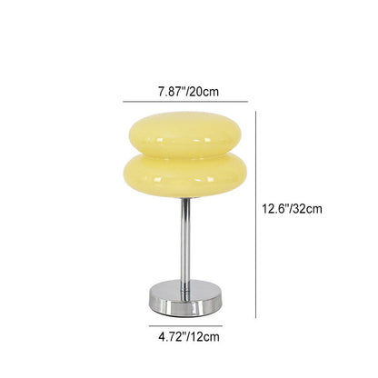 Contemporary Creative Round Mushroom USB Glass Iron LED Table Lamp For Living Room