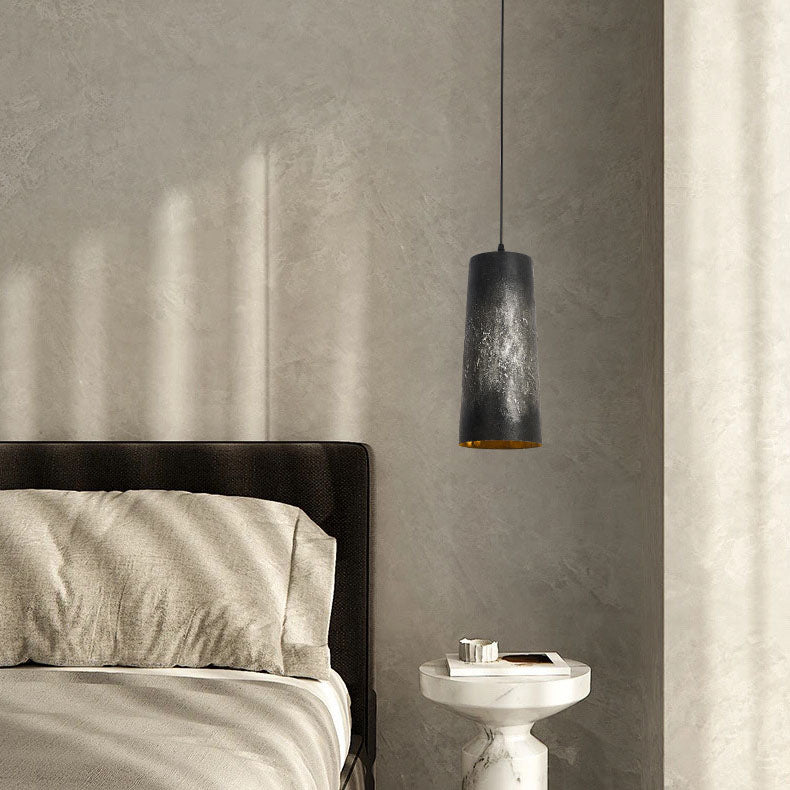 Industrial Japanese Simple Steel Cylinder 1-Light Pendant Light