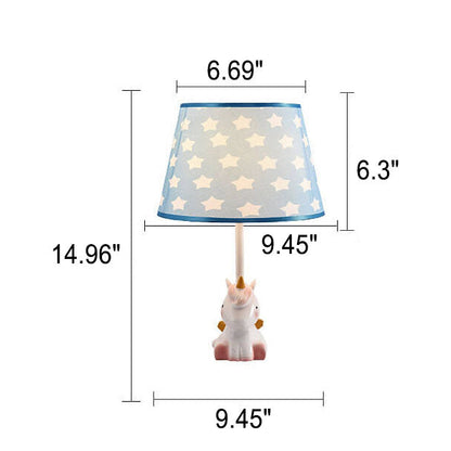 Nordic Fun Cartoon Pattern Resin Fabric Children 1-Light Table Lamp
