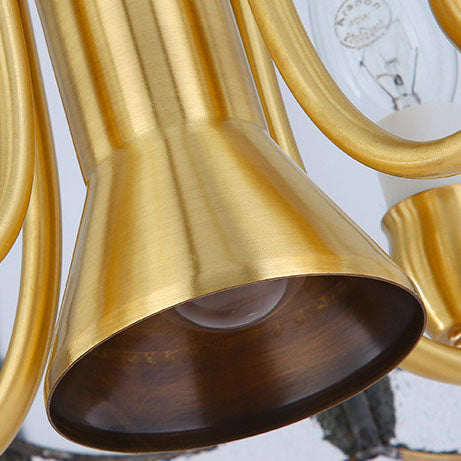 Contemporary Luxury Copper Finish Frame Round Glass 3/5-Light Pendant Light For Dining Room