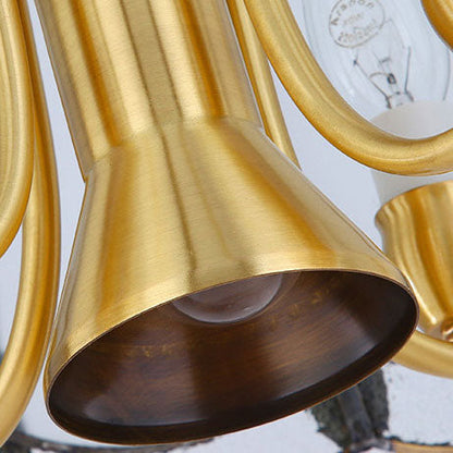 Contemporary Luxury Copper Finish Frame Round Glass 3/5-Light Pendant Light For Dining Room