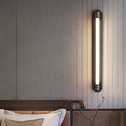 Modern Minimalist All Copper Straight Strip LED Wall Sconce Lamp