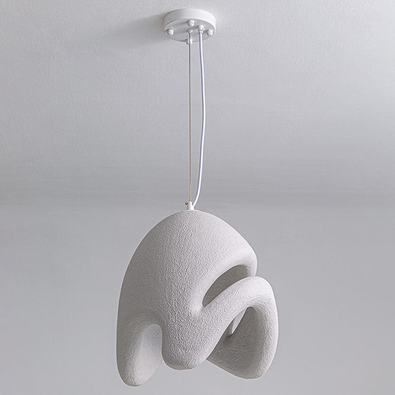 Modern Minimalist Creative Round Shell Cone Cream 1-Light Pendant Light