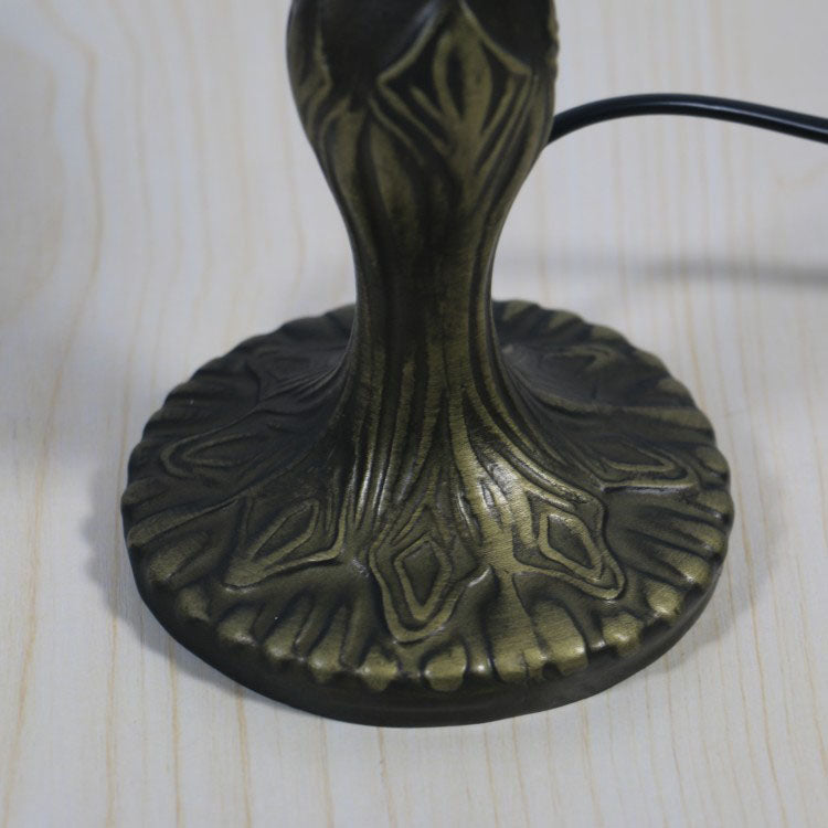 Traditional Tiffany Resin Glass Umbrella Shape 1-Light Table Lamp For Bedroom