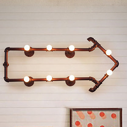 Traditional Vintage Arrowhead Iron Tube Acrylic 8-Light Wall Sconce Lamp For Bedroom