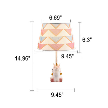 Nordic Fun Cartoon Pattern Resin Fabric Children 1-Light Table Lamp