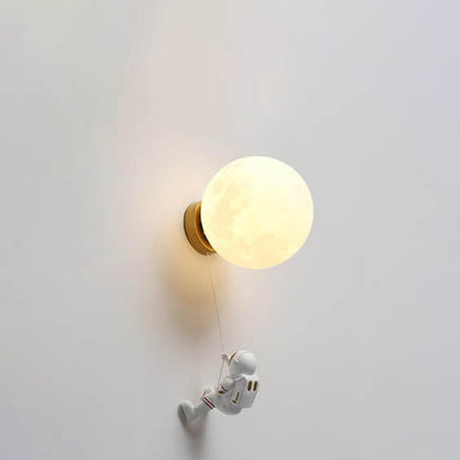 Creative Moon Astronaut 1-Light LED Wall Sconce Lamp