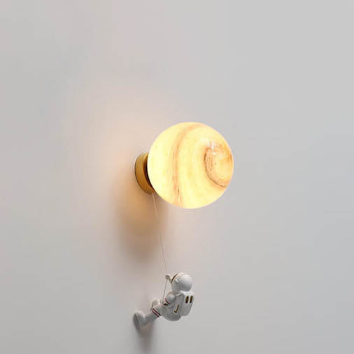 Creative Moon Astronaut 1-Light LED Wall Sconce Lamp