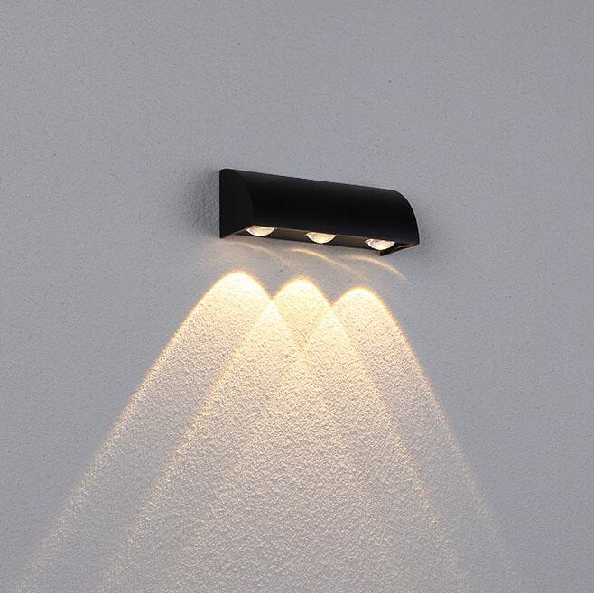 Modern Cylindrical Aluminum 3-Light LED Outdoor Waterproof Wall Light