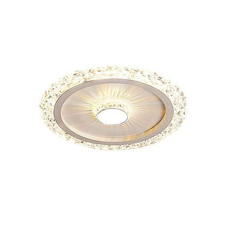 Modern Light Luxury Round Acrylic Iron Aluminum LED Flush Mount Lighting